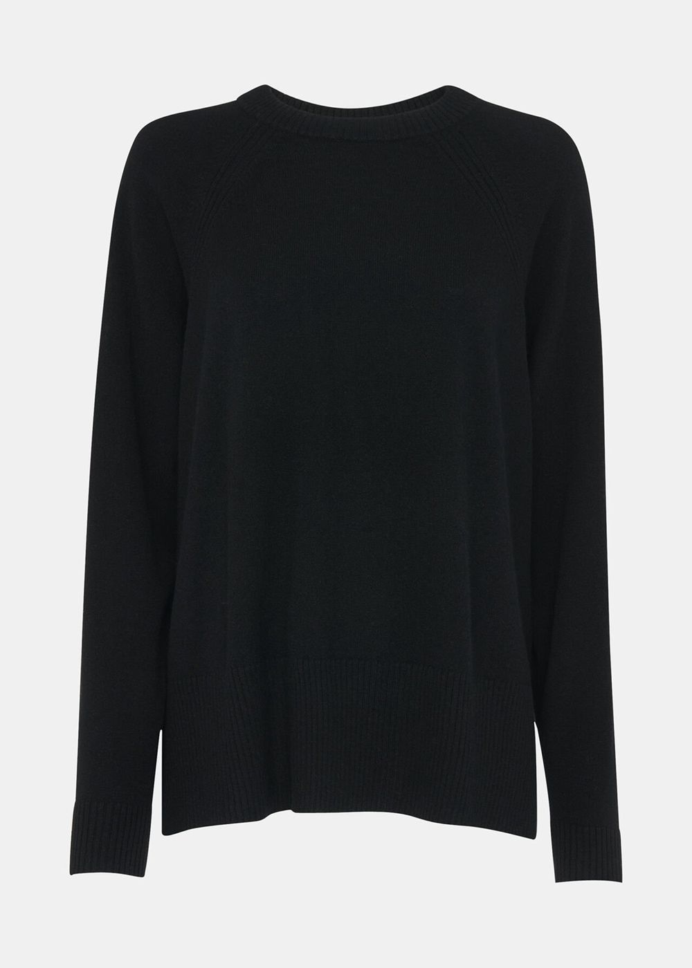 Whistles Ultimate Cashmere Crew Neck Knitwear Black | US-76281KITY