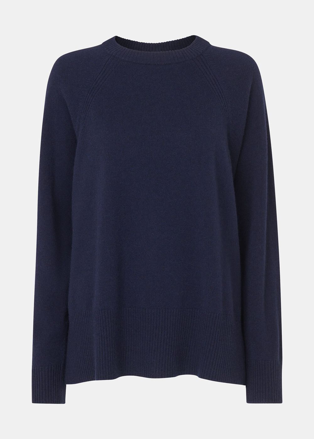 Whistles Ultimate Cashmere Crew Neck Sweater Navy | US-86235WPDQ