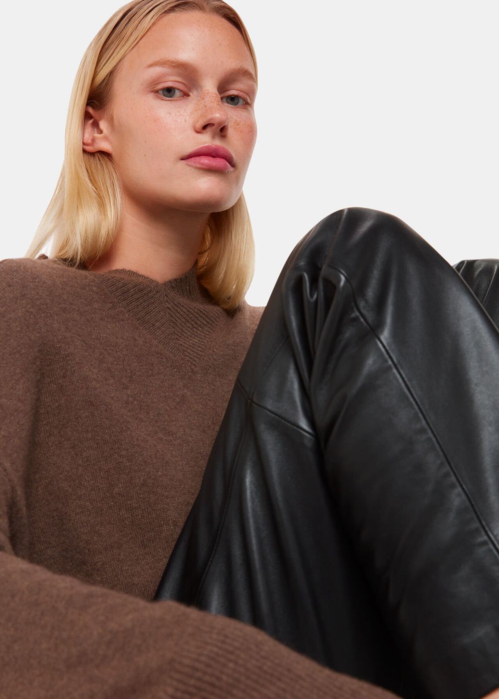 Whistles Ultimate Leather Pants Black | US-17965SART