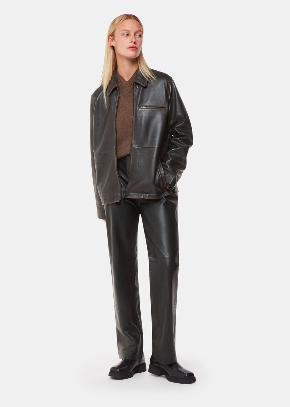 Whistles Ultimate Leather Pants Black | US-17965SART