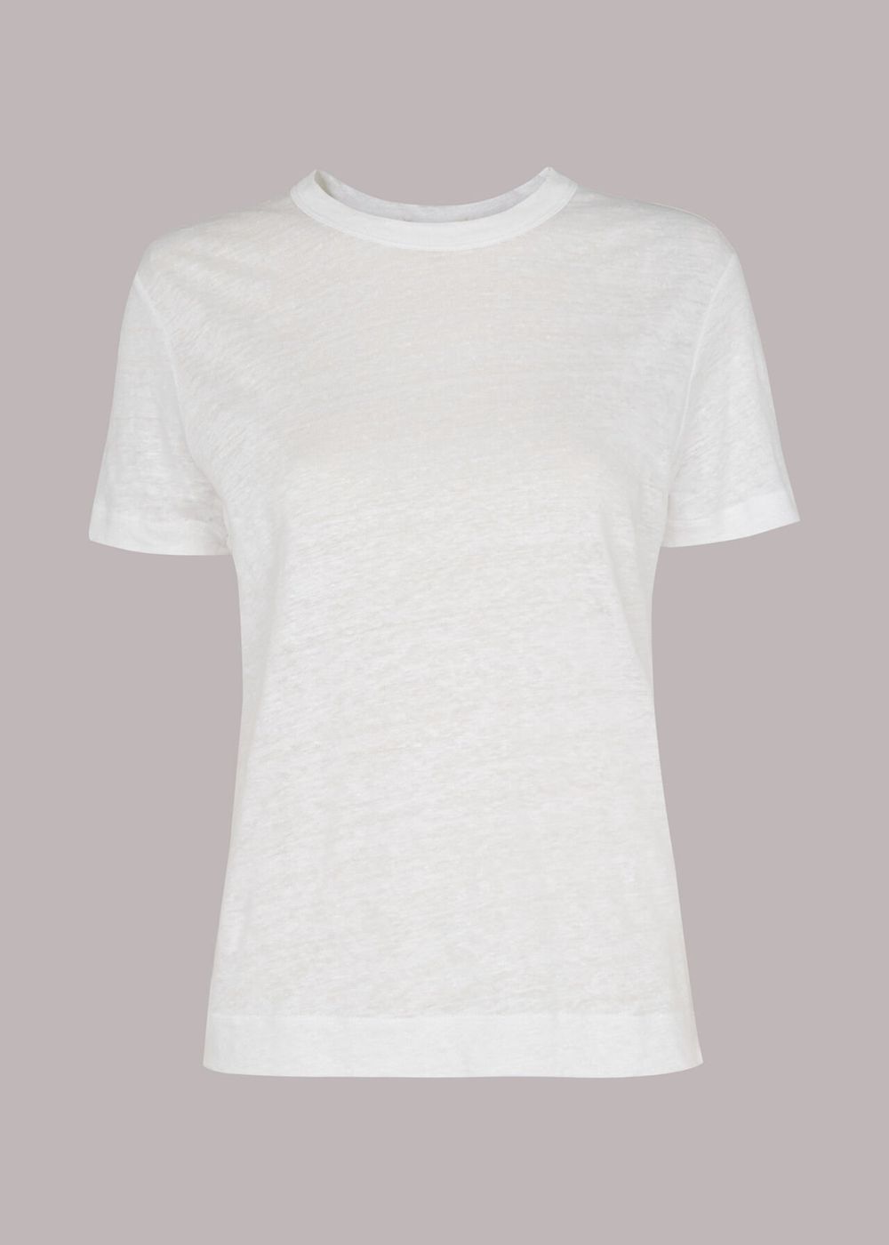 Whistles Ultimate Linen T-Shirt White | US-06318TSDW