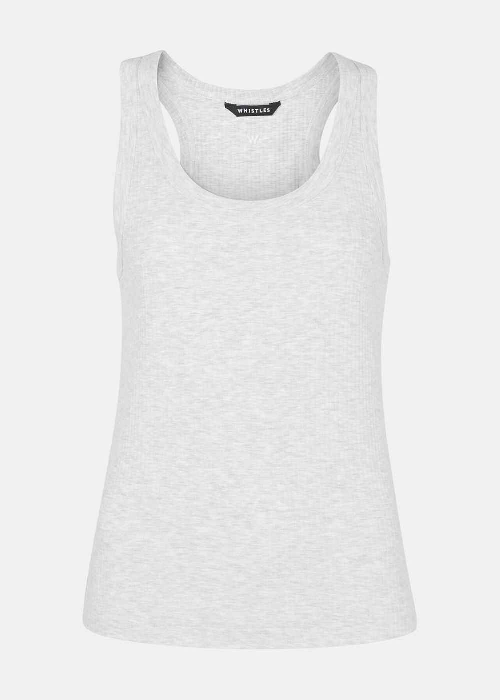 Whistles Ultimate Ribbed Scoop Vest Grey | US-70149SAOZ