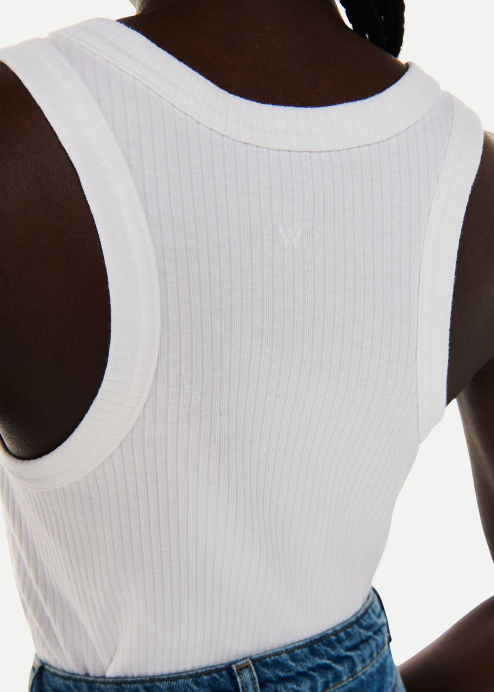 Whistles Ultimate Ribbed Scoop Vest White | US-70983OTYG