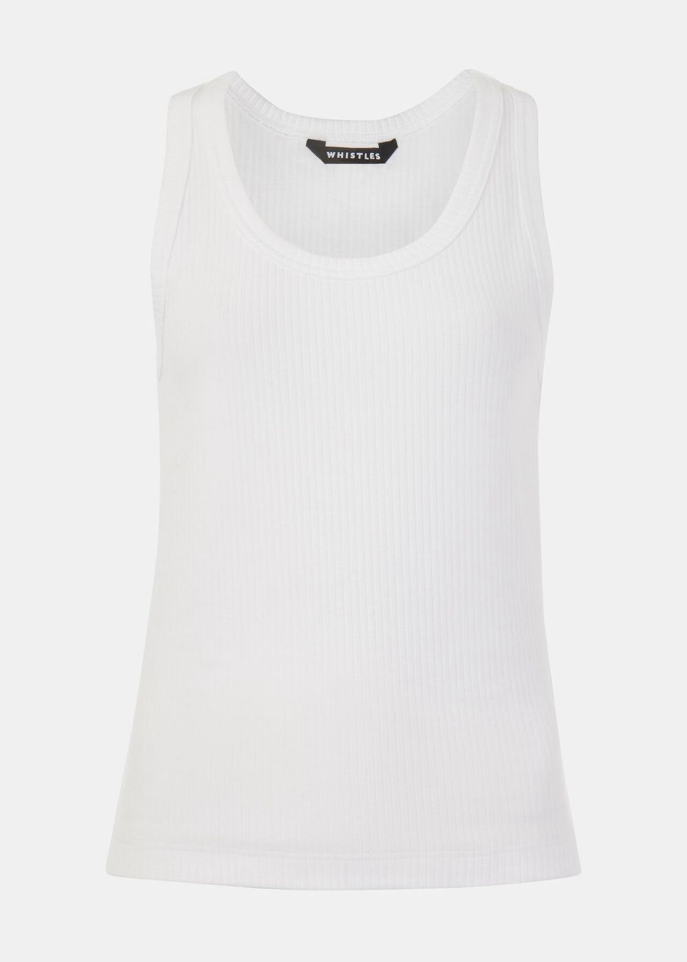 Whistles Ultimate Ribbed Scoop Vest White | US-70983OTYG