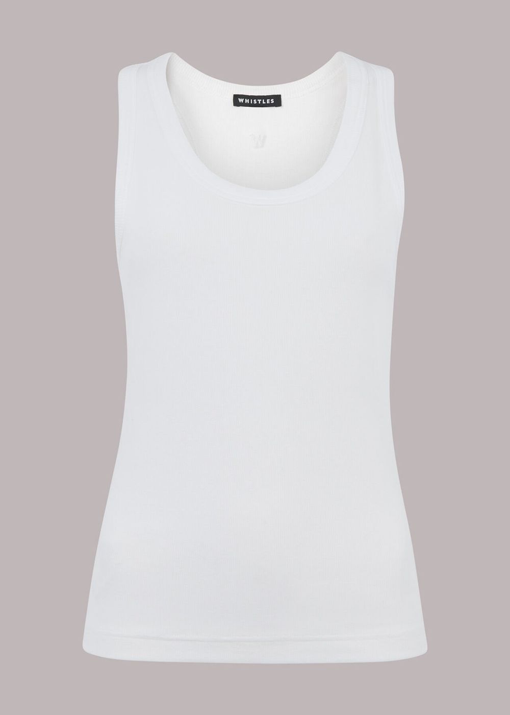 Whistles Ultimate Scoop Rib Vest Top White | US-98254PMOU