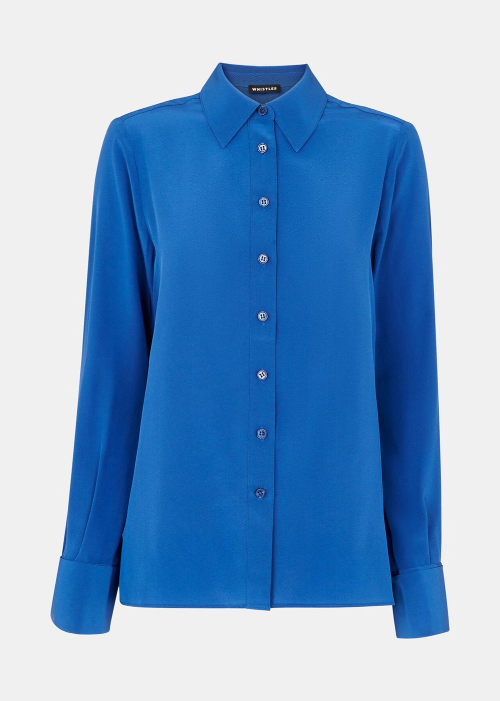 Whistles Ultimate Silk Shirts Blue | US-26574EJWT