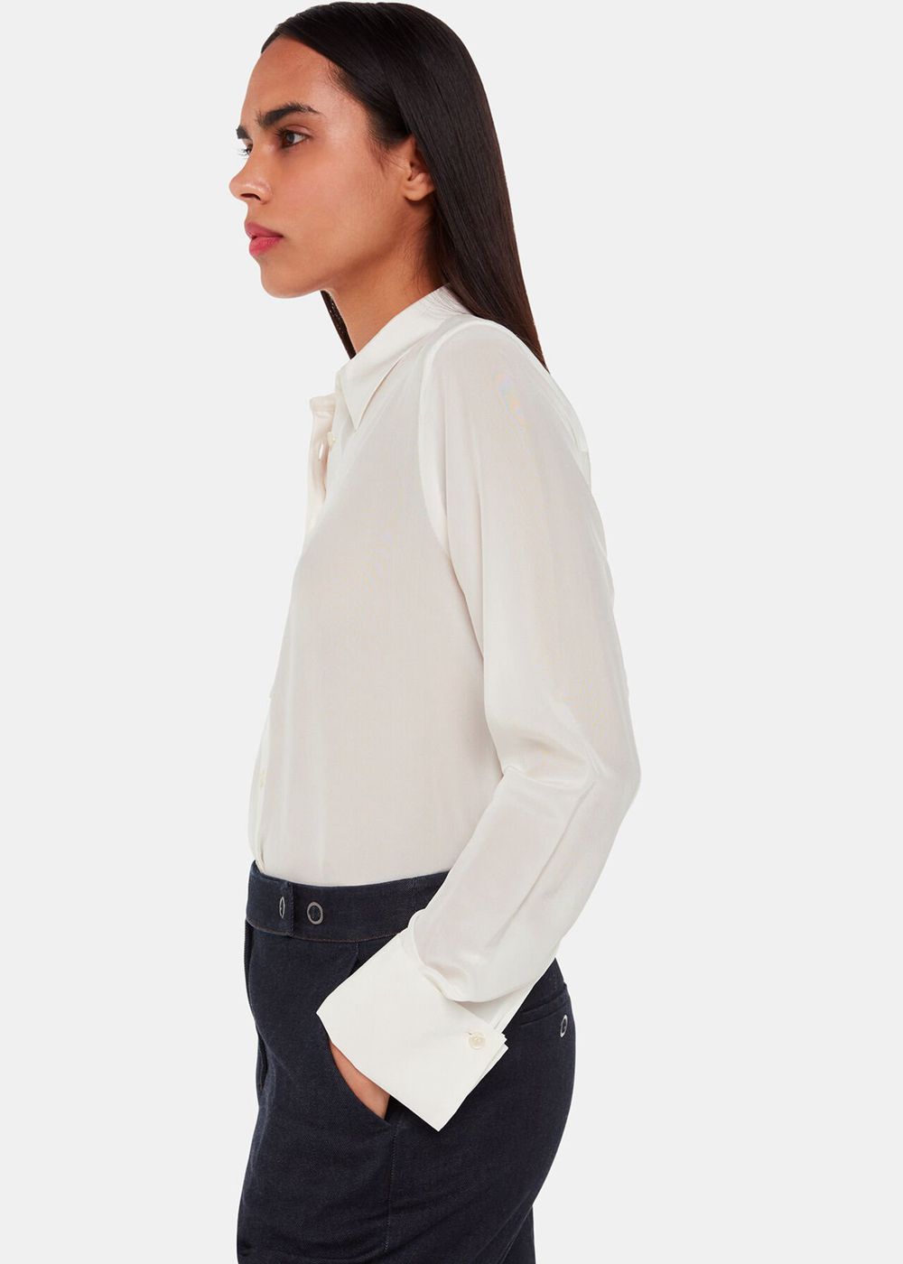 Whistles Ultimate Silk Shirts White | US-02678JYRB