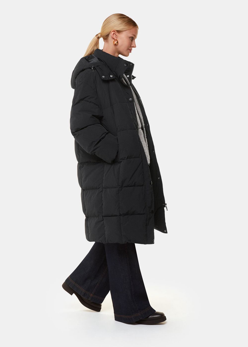 Whistles Una Puffa Coat Black | US-82147TYFX