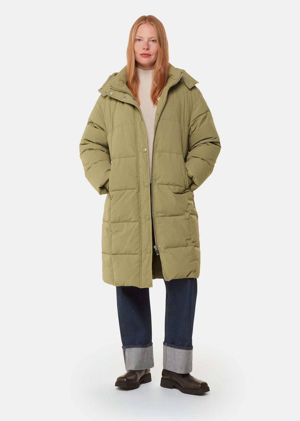 Whistles Una Puffa Coat Khaki | US-94653QYUV