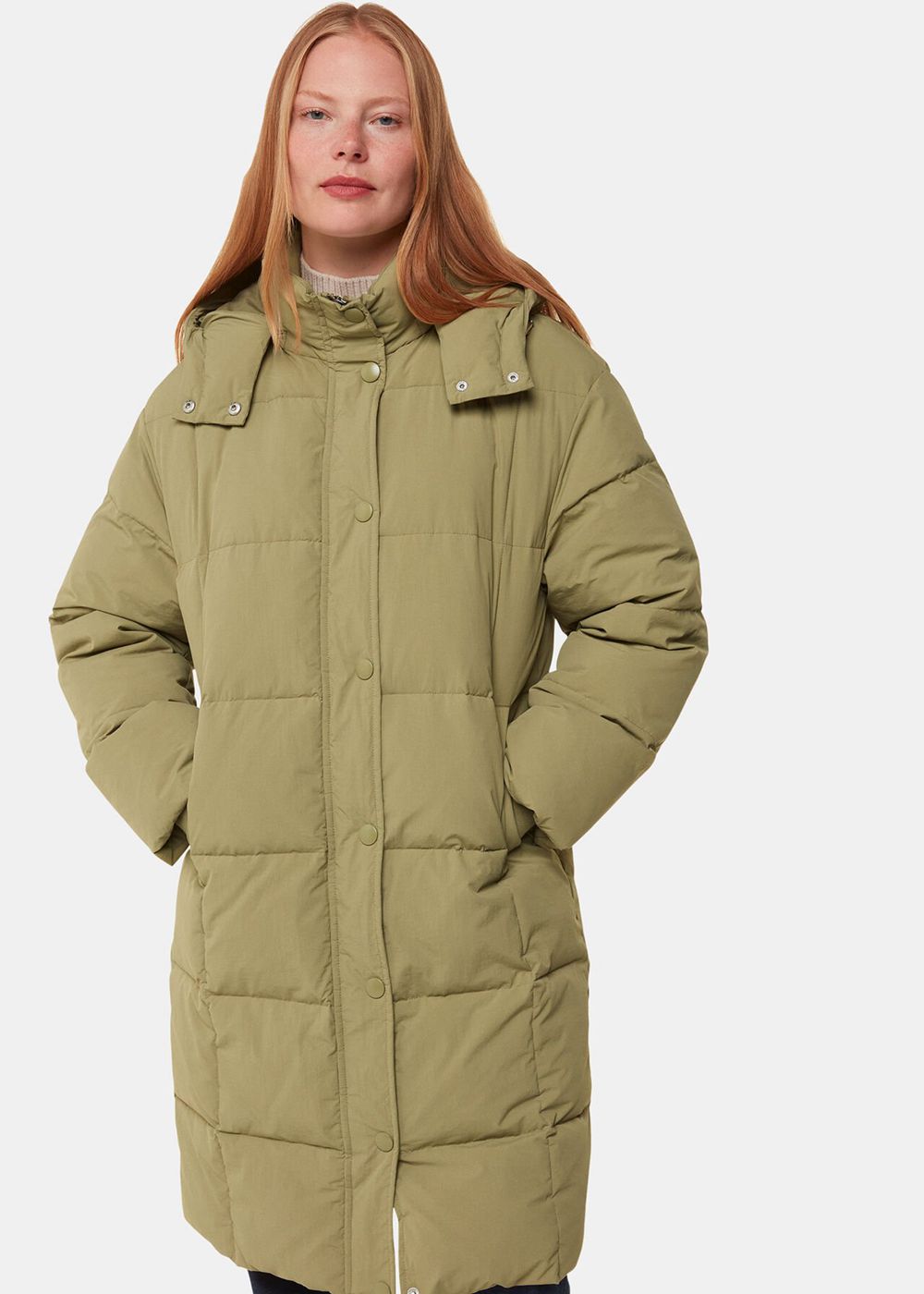 Whistles Una Puffa Coat Khaki | US-94653QYUV