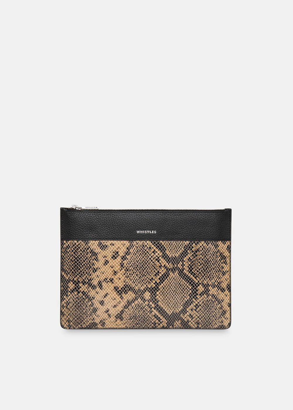 Whistles Una Snake Panel Pouch Clutch Bags Multicolor | US-40291WVPH