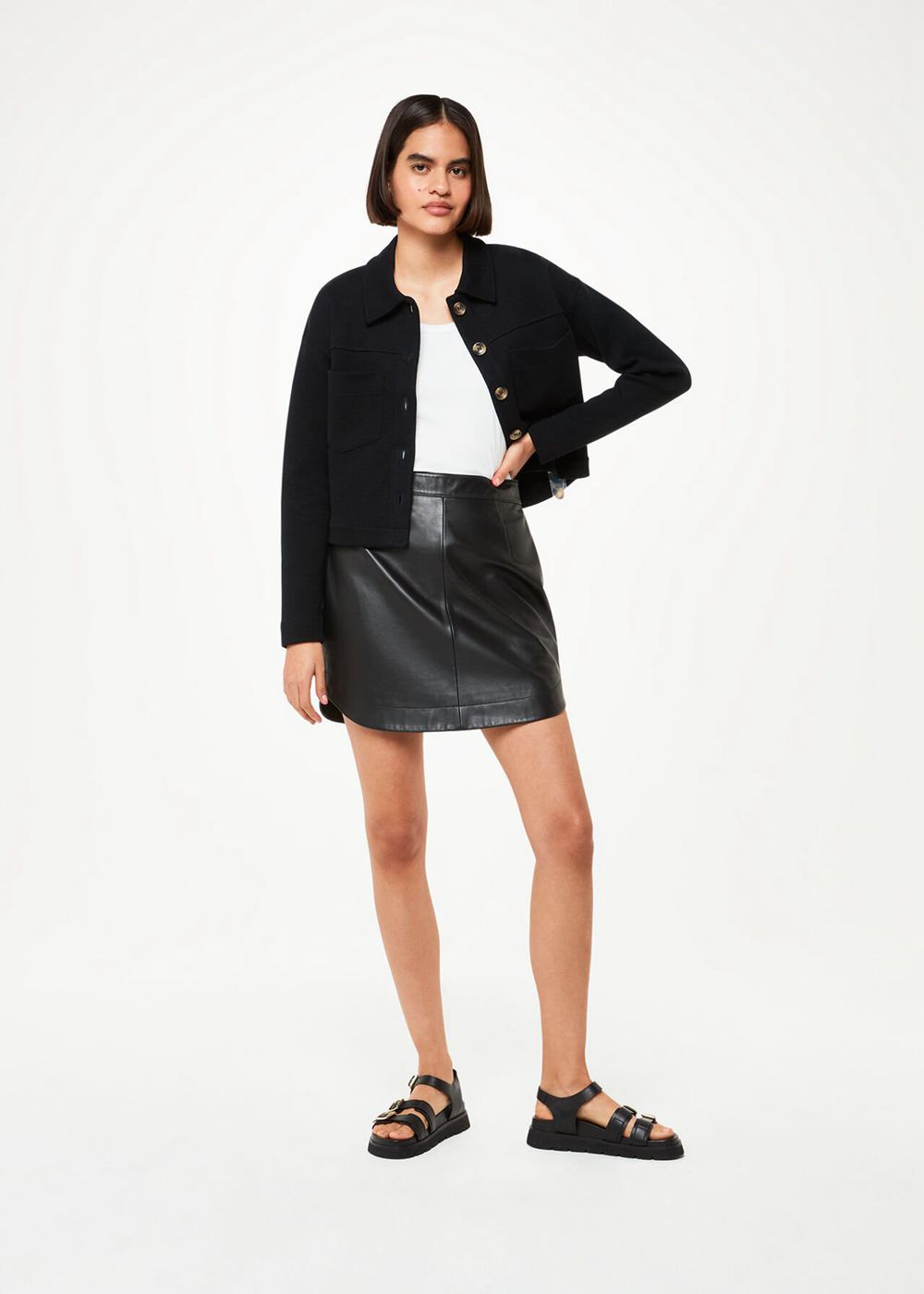 Whistles Utility Jersey Jacket Black | US-36479YPUR