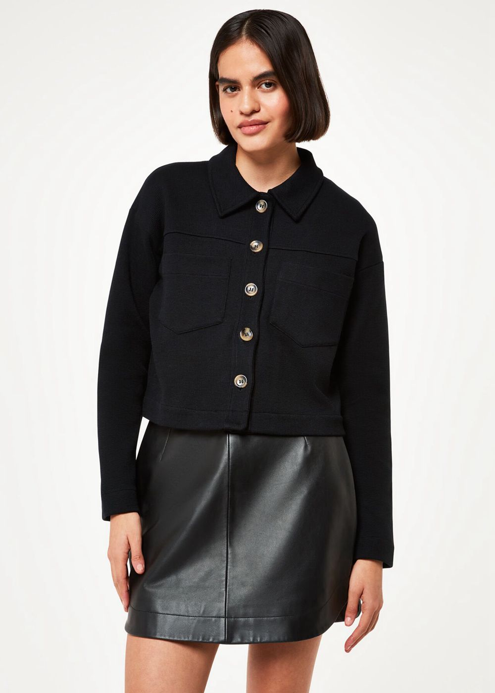 Whistles Utility Jersey Jacket Black | US-36479YPUR