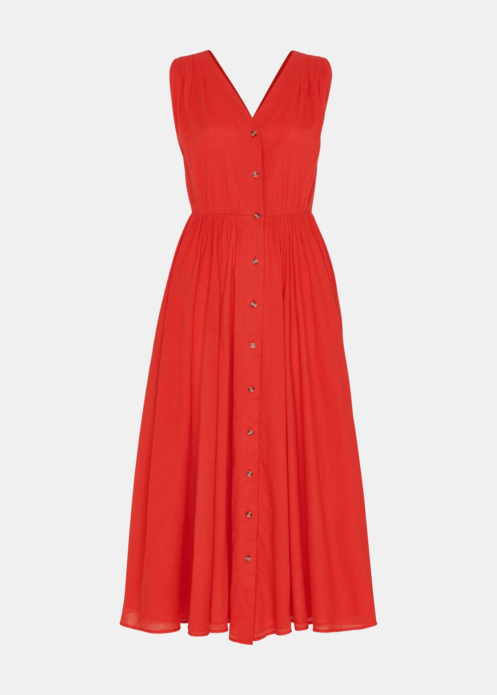 Whistles V Neck Beach Dress Red | US-85469NDPR