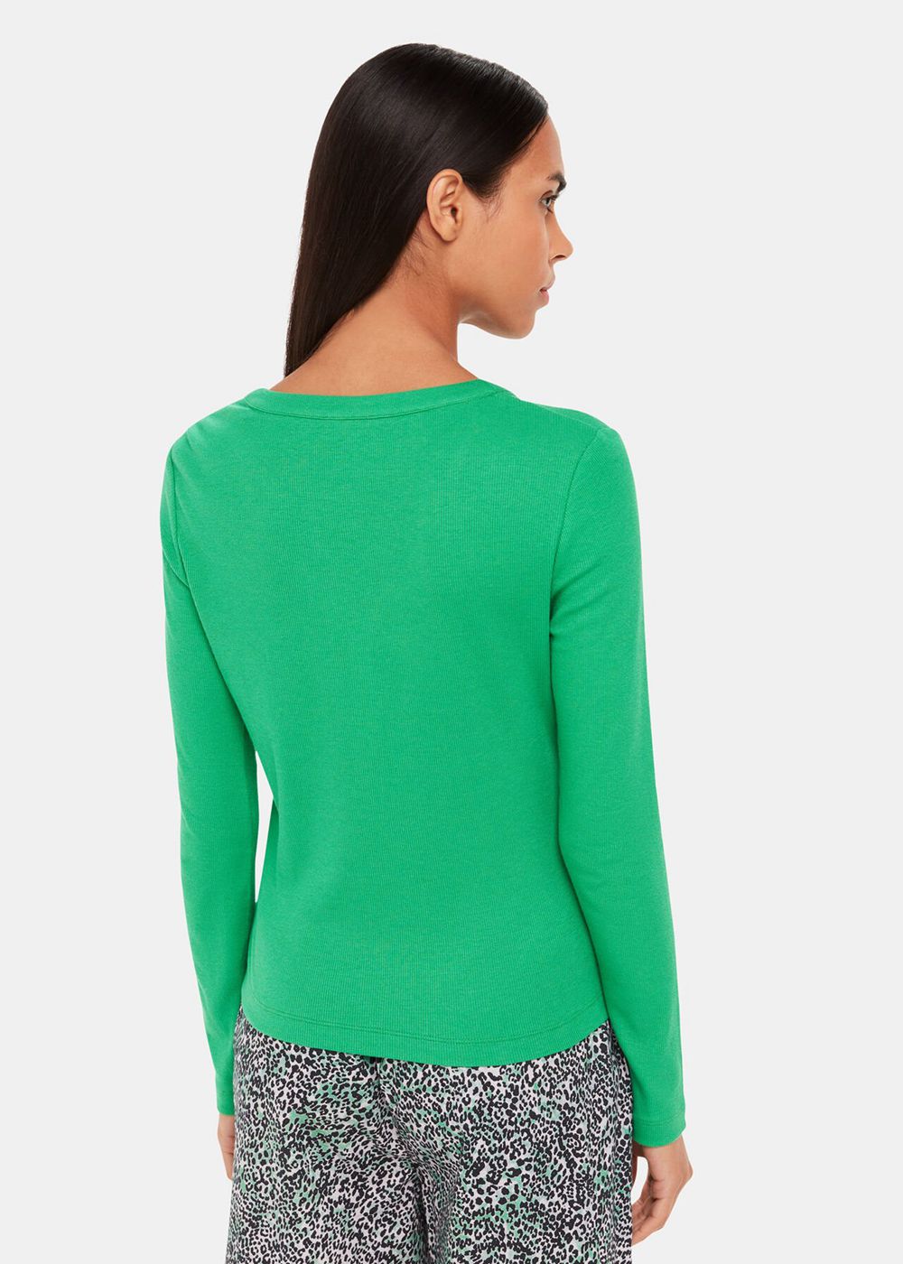 Whistles V Neck Pyjama Top Green | US-81326VSEH