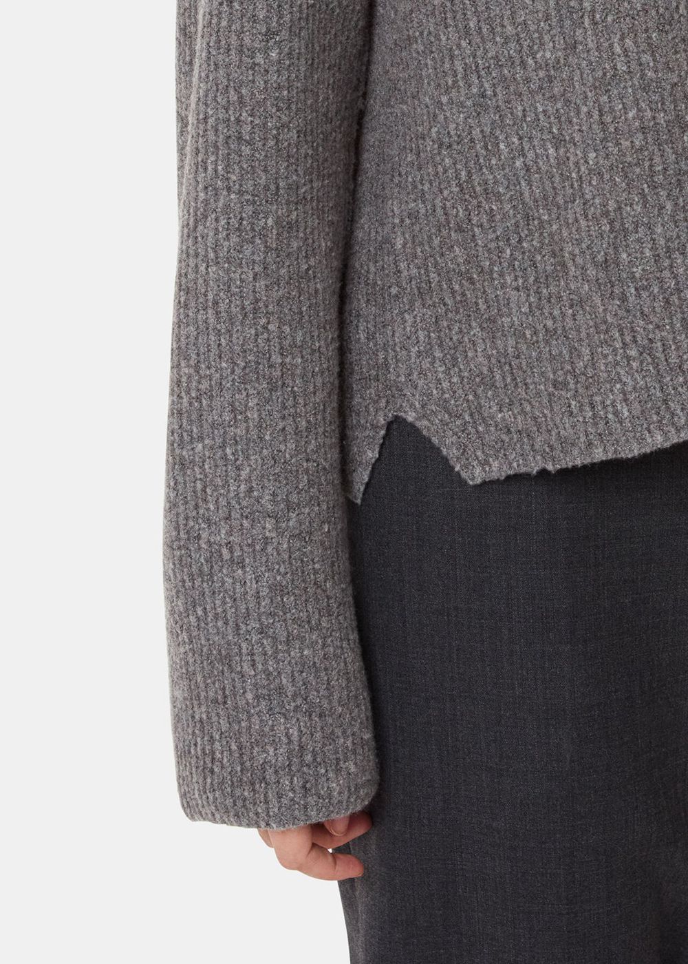 Whistles V Neck Wool Mix Sweater Grey | US-96052PMFU