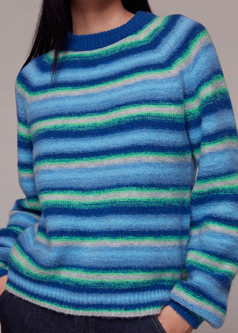 Whistles Variated Stripe Sweater Blue / Multicolor | US-46587WTPM