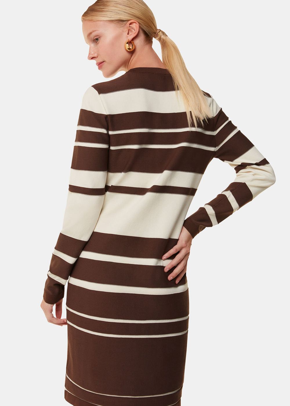 Whistles Variegated Stripe Knit Dress Brown / Multicolor | US-09683OZAC