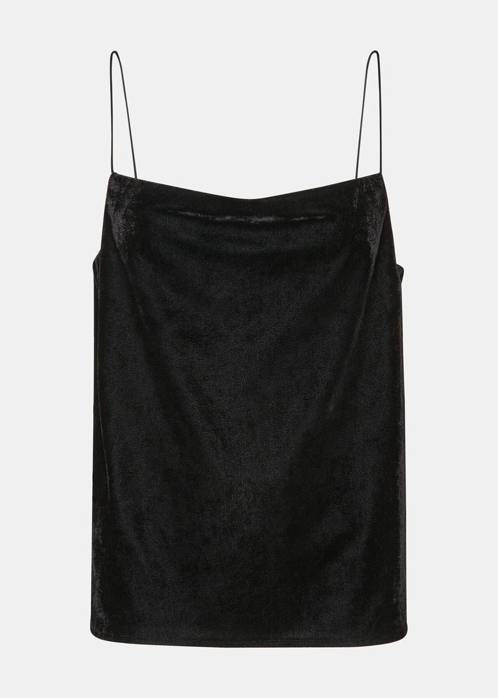 Whistles Velvet Cowl Neck Cami Top Black | US-04218PDUO