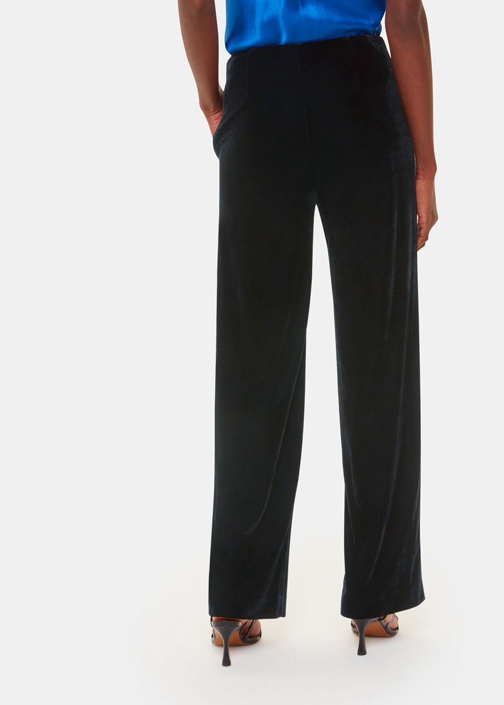 Whistles Velvet Full Length Pants Black | US-48527UEQJ