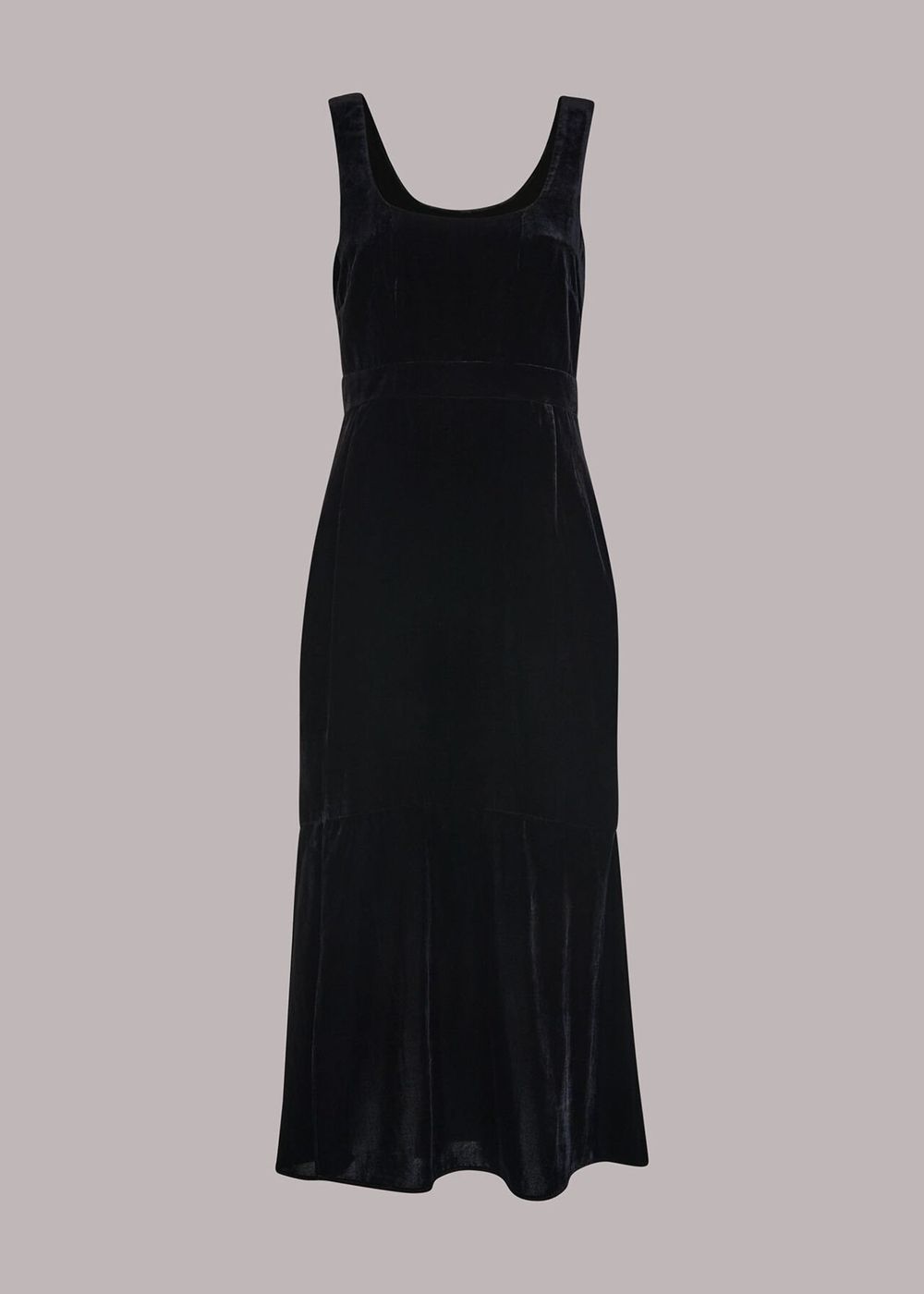 Whistles Velvet Mila Midi Dress Black | US-37890ECSA