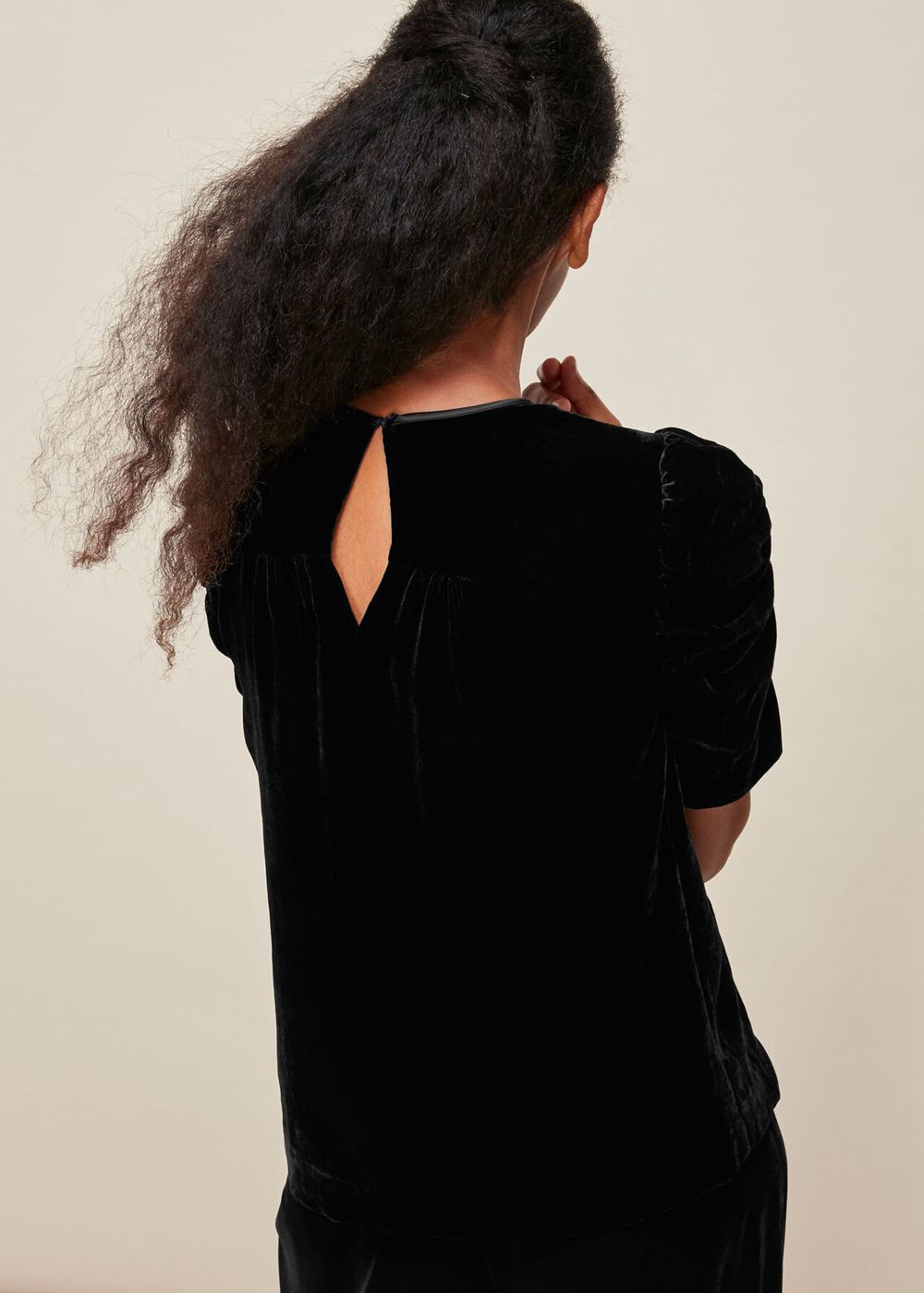 Whistles Velvet Nelly Shell Top Black | US-51279DHON