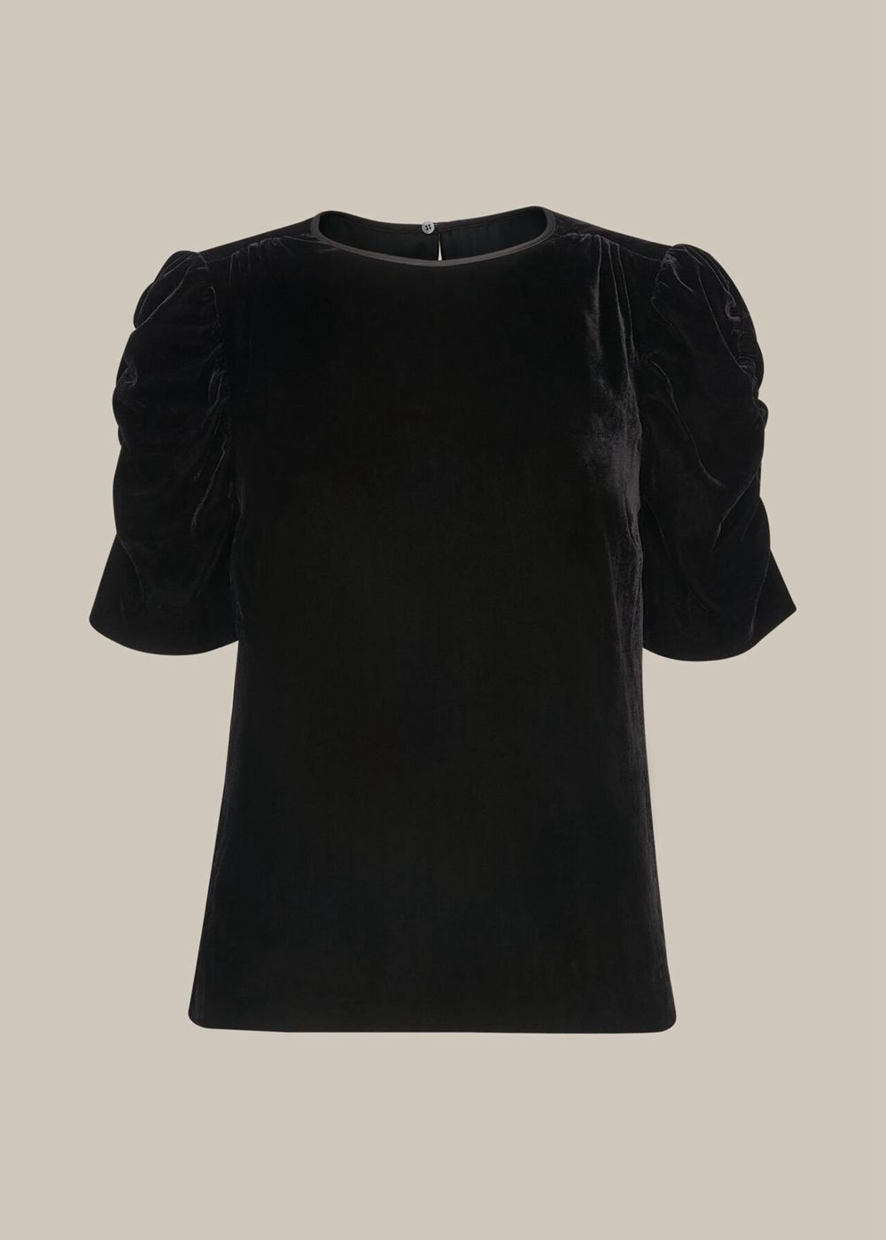 Whistles Velvet Nelly Shell Top Black | US-51279DHON