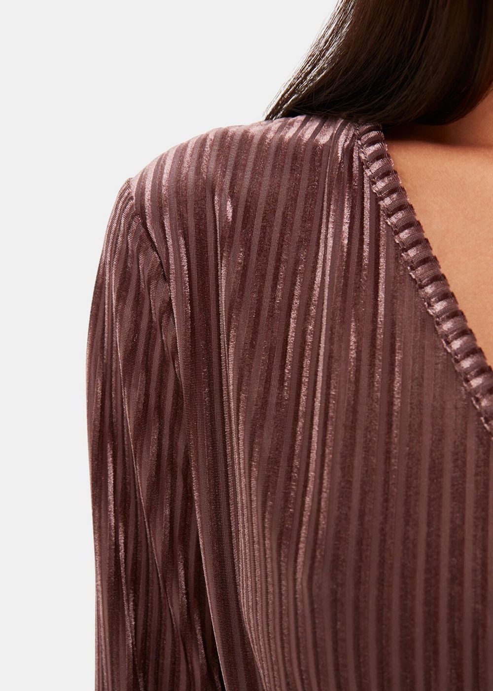 Whistles Velvet Stripe Wrap Cardigan Chocolate | US-42395VWNZ