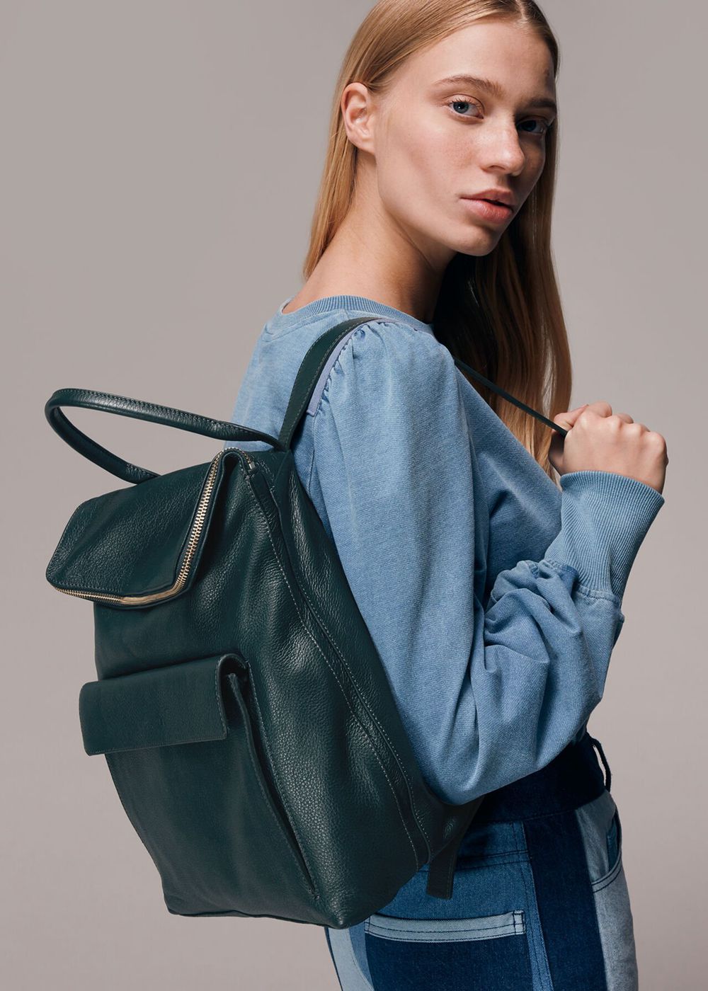 Whistles Verity Backpack Dark Green | US-01432UIRH