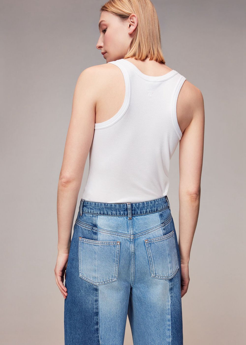 Whistles Vertical Patchwork Jeans Blue | US-28305YOWB