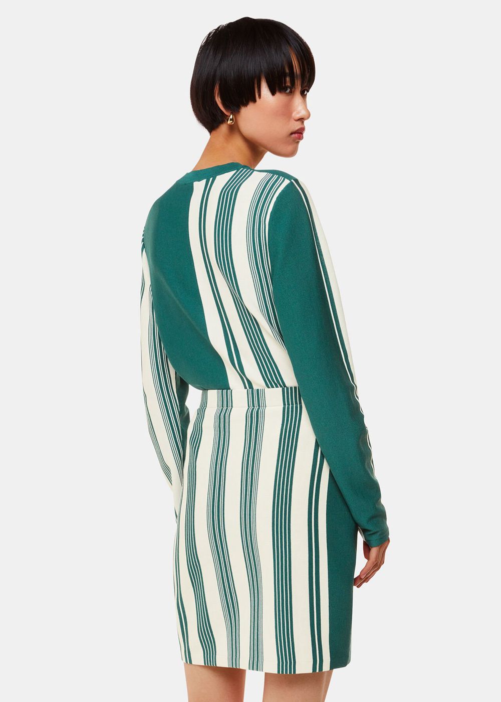 Whistles Vertical Stripe Knitted Skirts Green / Multicolor | US-23481GESU