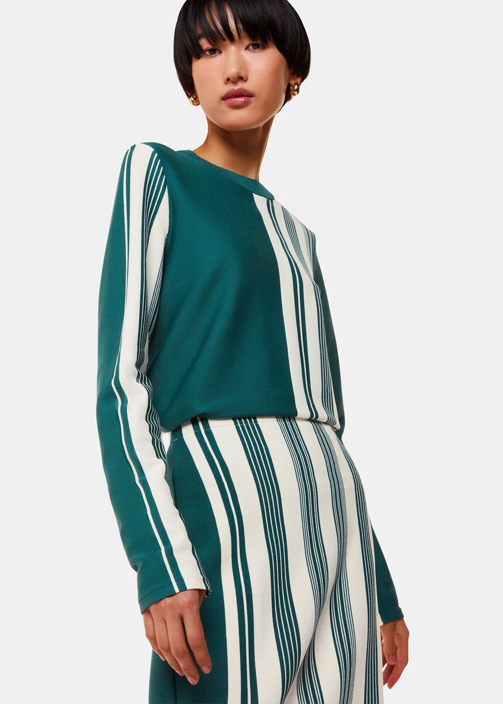 Whistles Vertical Stripe Knitted Skirts Green / Multicolor | US-23481GESU