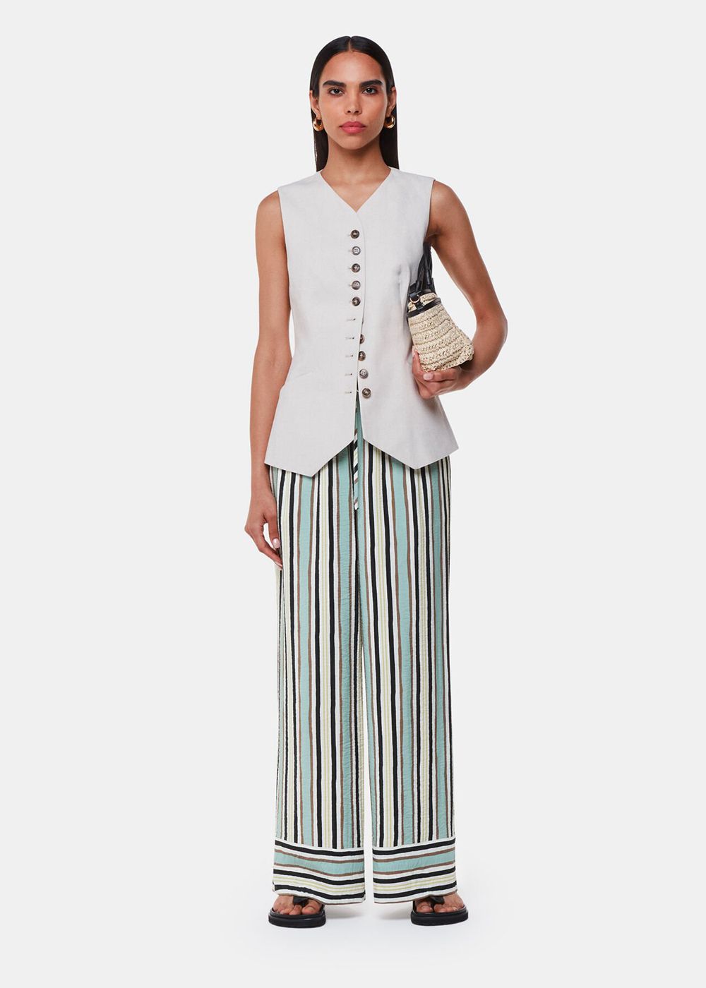 Whistles Vertical Stripe Nicola Pants Multicolor | US-01287SAHY