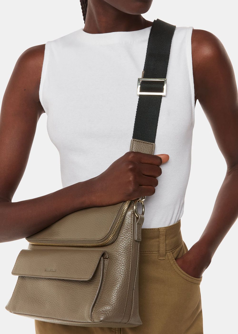 Whistles Vida Crossbody Bag Khaki | US-74908UZDH