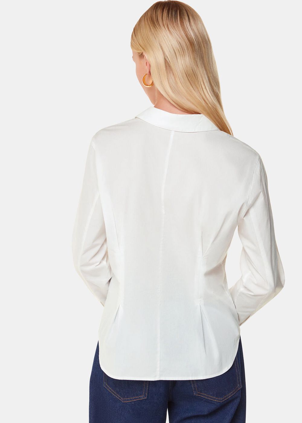 Whistles Waisted Cotton Shirts White | US-58930SVWK