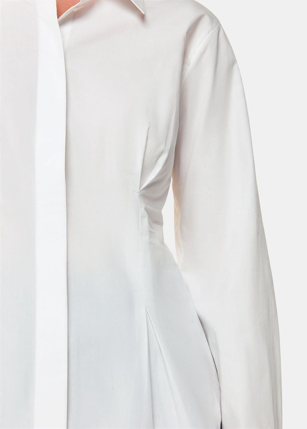 Whistles Waisted Cotton Shirts White | US-58930SVWK