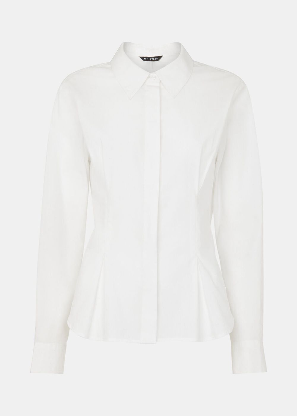 Whistles Waisted Cotton Shirts White | US-58930SVWK