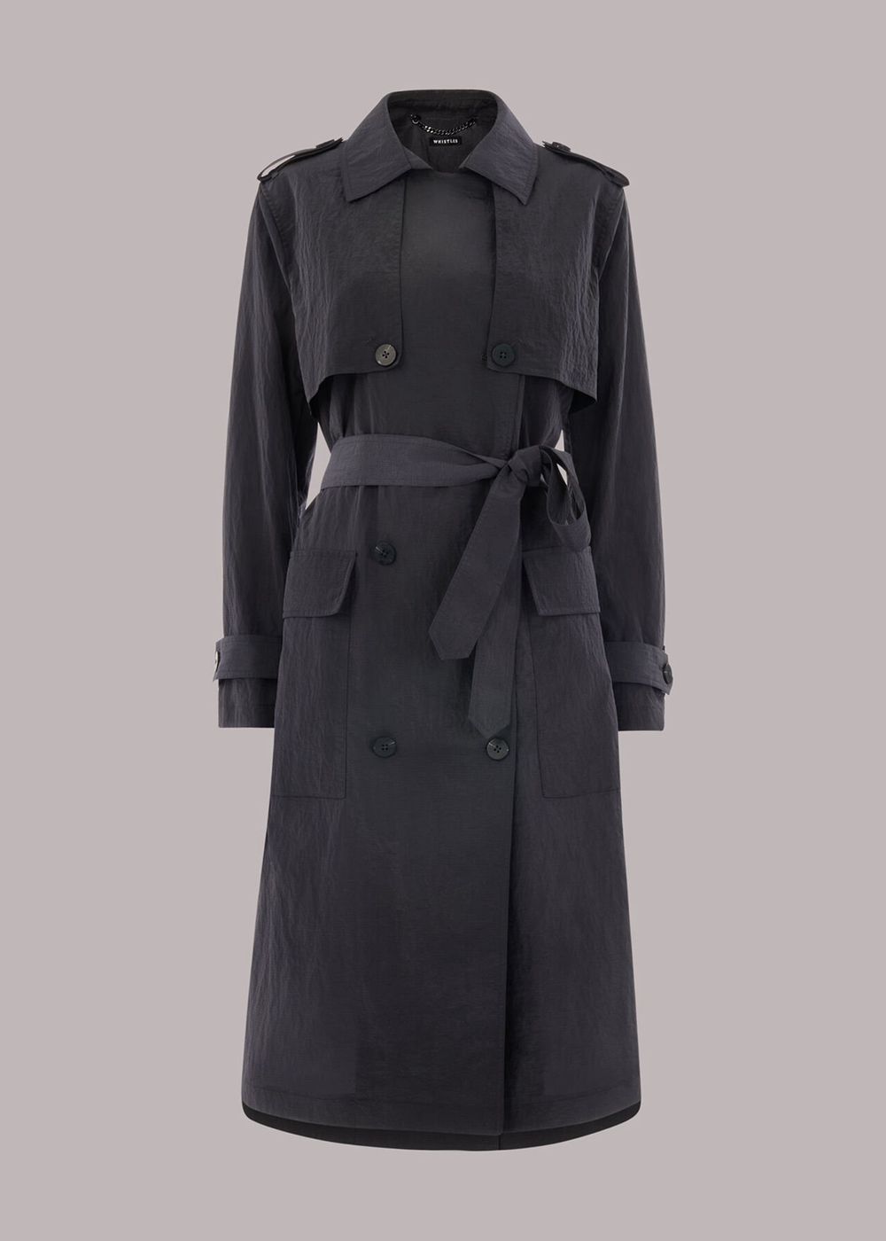 Whistles Water Resistant Trench Coat Dark Grey | US-72490SEJP