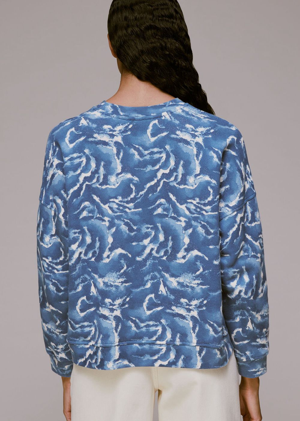 Whistles Watercolour Zebra Sweatshirt Blue / Multicolor | US-76104KFMX