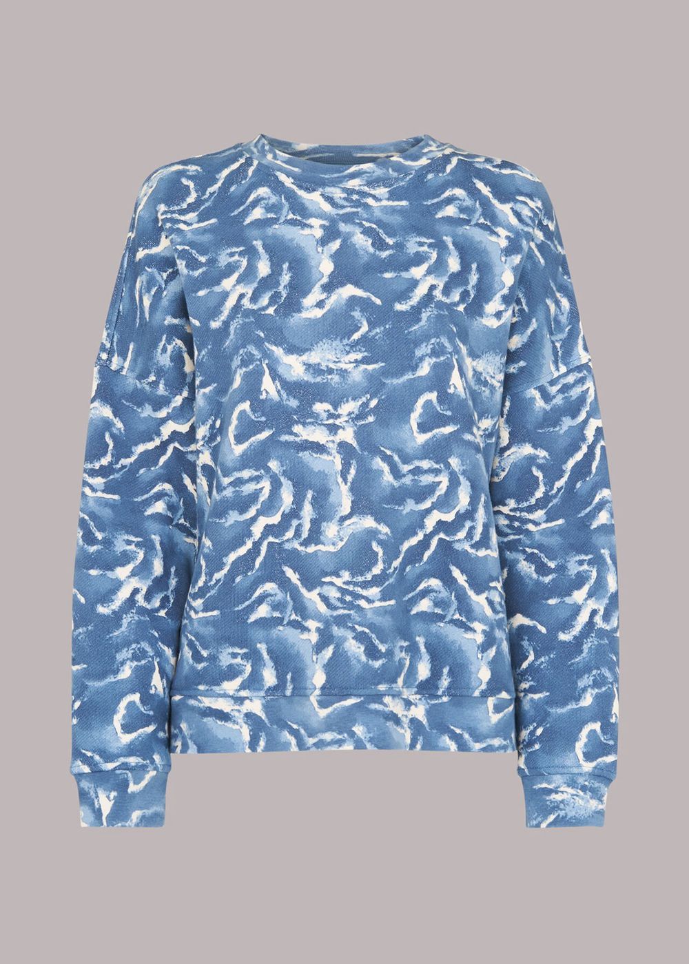 Whistles Watercolour Zebra Sweatshirt Blue / Multicolor | US-76104KFMX