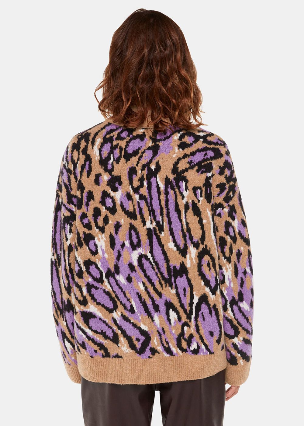 Whistles Waving Leopard Jacquard Sweater Multicolor | US-89645WRQP