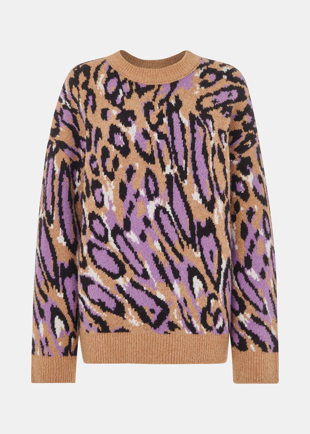 Whistles Waving Leopard Jacquard Sweater Multicolor | US-89645WRQP