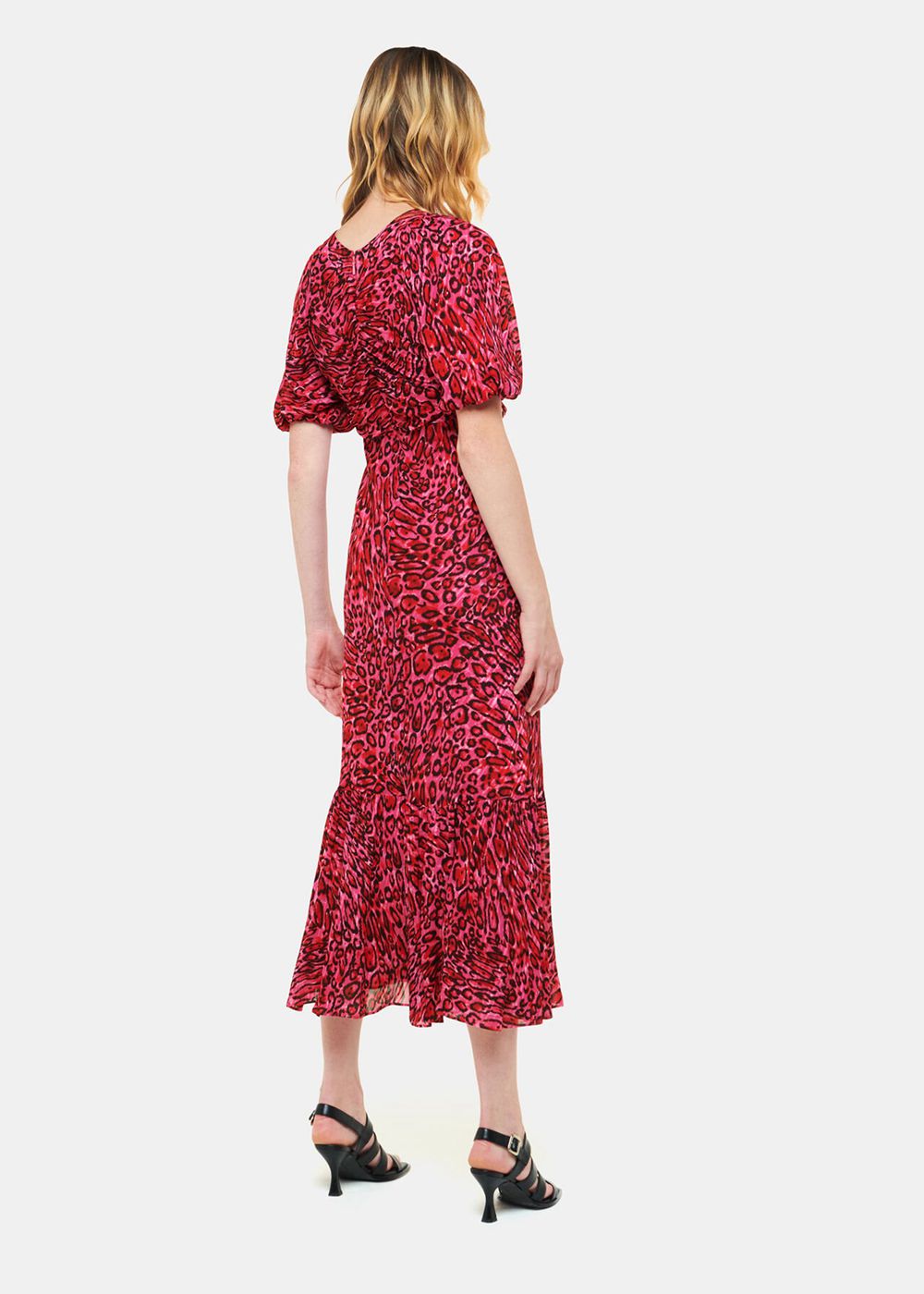 Whistles Waving Leopard Midi Dress Pink / Multicolor | US-37489DALE