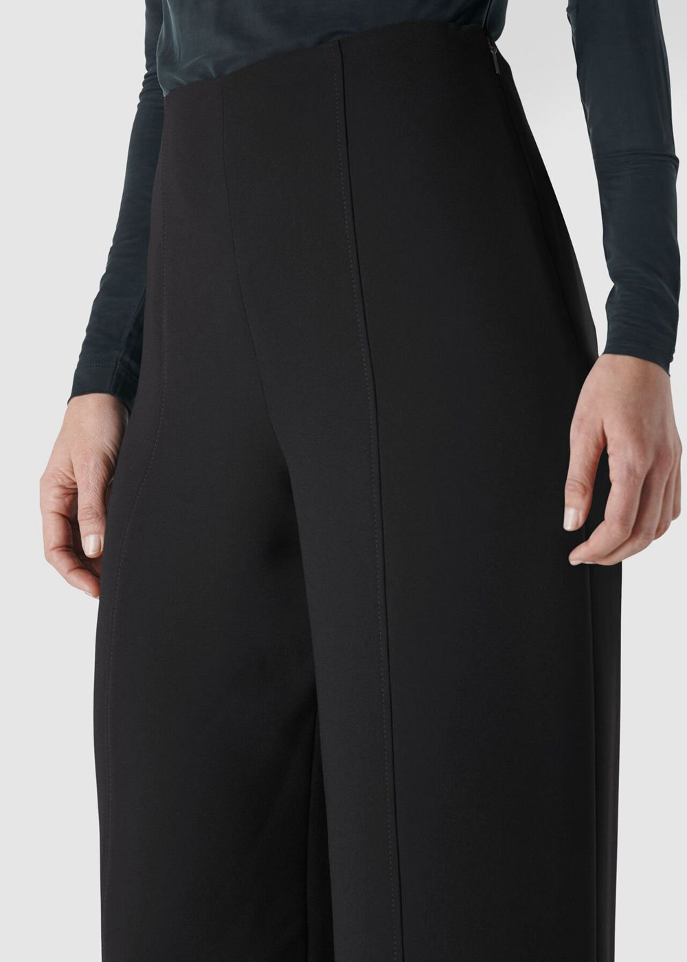 Whistles Wide Leg Crepe Pants Black | US-60318SYNK