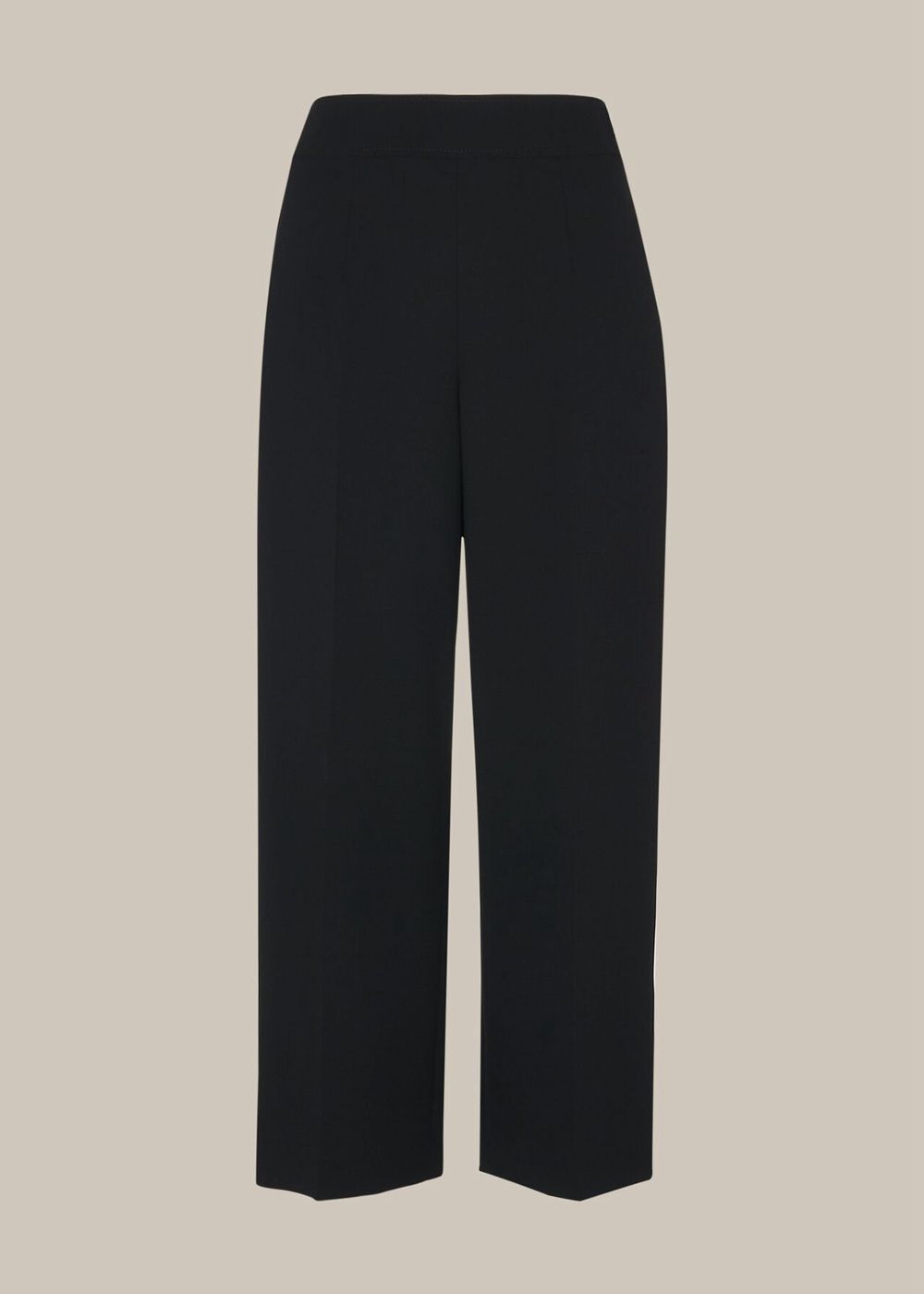 Whistles Wide Leg Crop Pants Black | US-47096EHZS