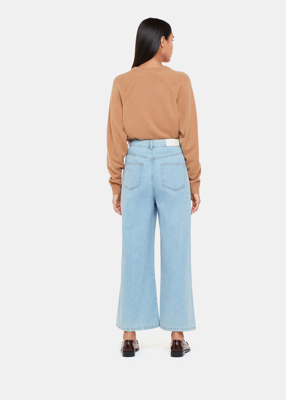 Whistles Wide Leg Cropped Jeans Light Wash | US-73254STOF