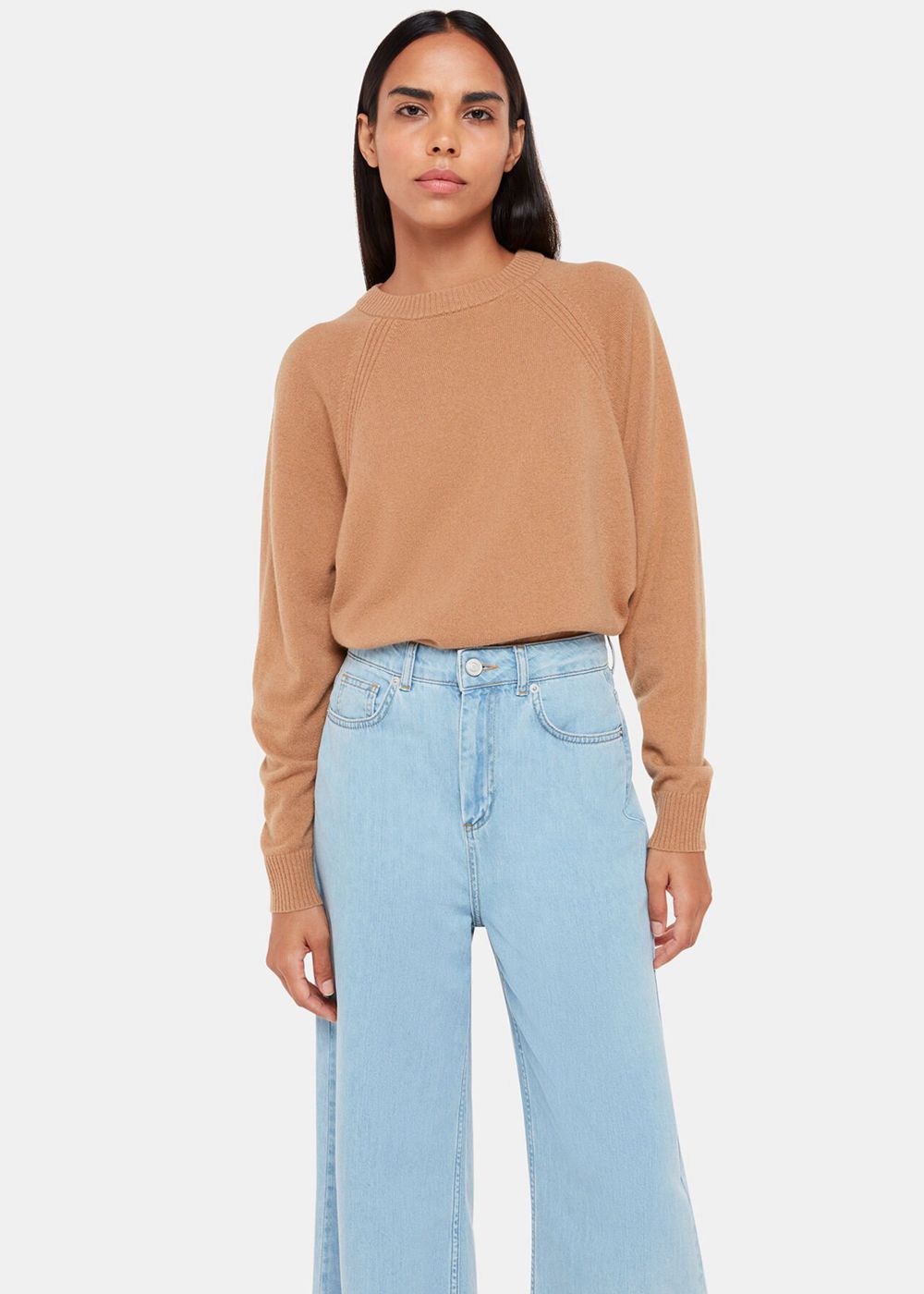 Whistles Wide Leg Cropped Jeans Light Wash | US-73254STOF