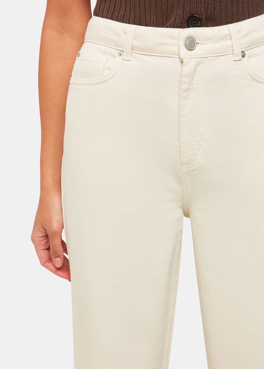 Whistles Wide Leg Cropped Jeans White | US-46258DEFS