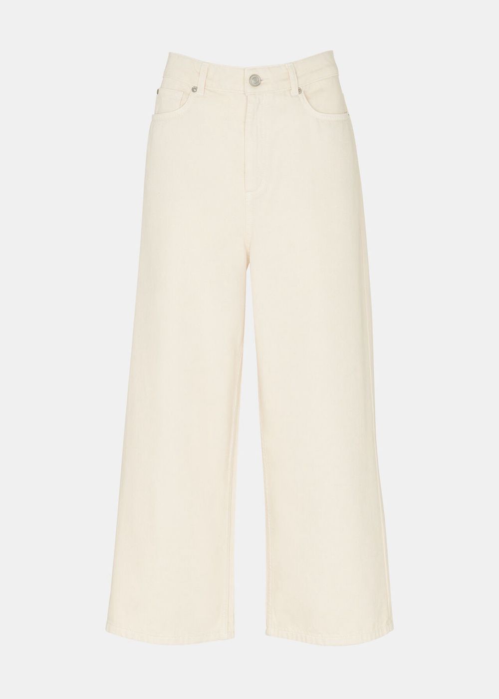 Whistles Wide Leg Cropped Jeans White | US-46258DEFS