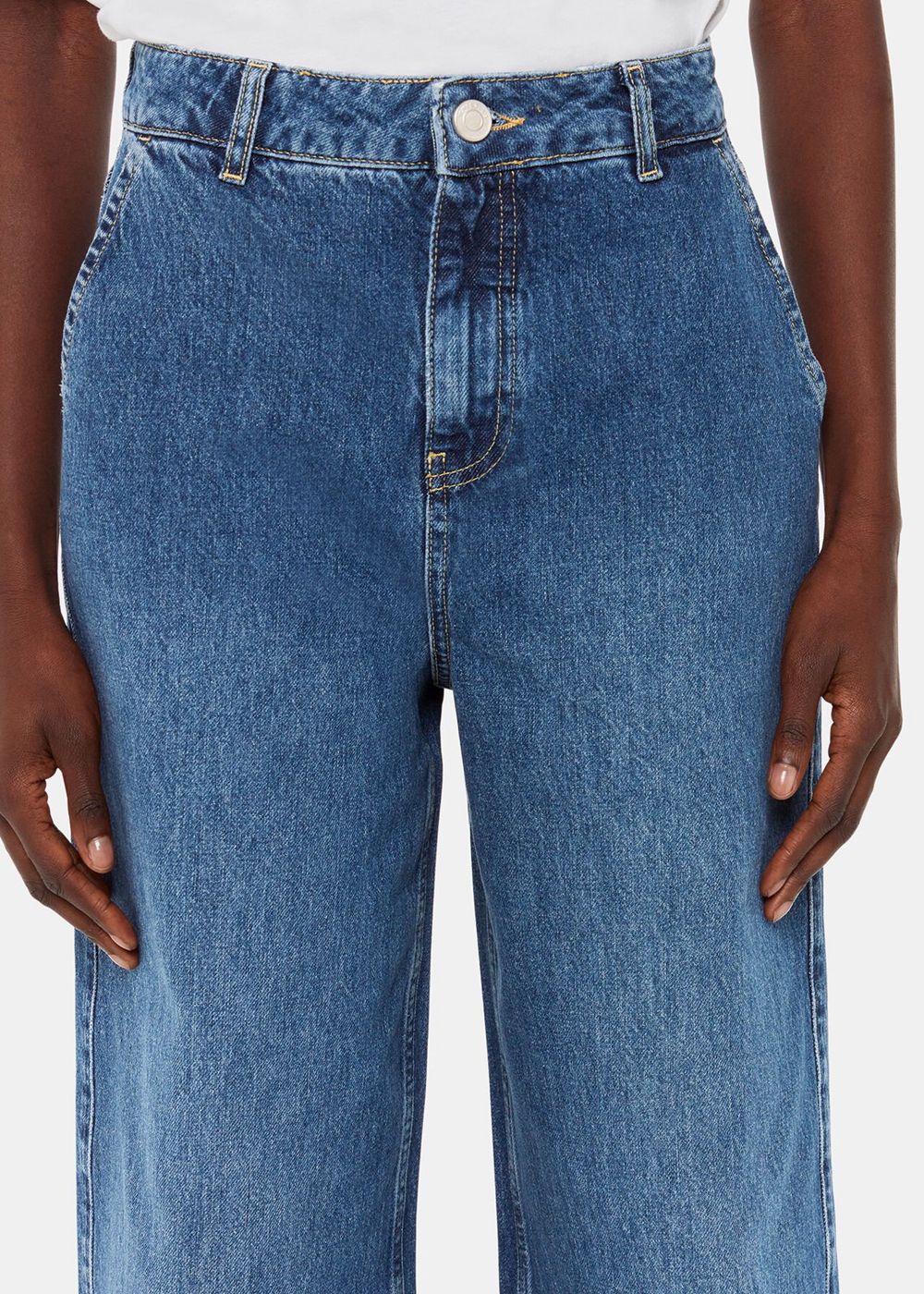 Whistles Wide Leg High Waist Jeans Blue | US-42167JDZU